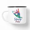Auf dem Bild ist das Produkt: Becher Emaille Schweigefuchs Edelstahl Geschenk Geburtstag Kaffeebecher Kindertasse zum Preis von €18.9 abgebildet.