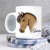 Auf dem Bild ist das Produkt: Bedruckte Tasse Becher Pferd personalisiert mit Wunschname Pony Geschenk Mädchen zum Preis von €17.90 abgebildet.