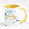 Auf dem Bild ist das Produkt: Bedruckte Tasse “Nur die besten Schwestern werden zur Tante befördert..” Geschenk Schwester Tante Geburt zum Preis von €17.90 abgebildet.
