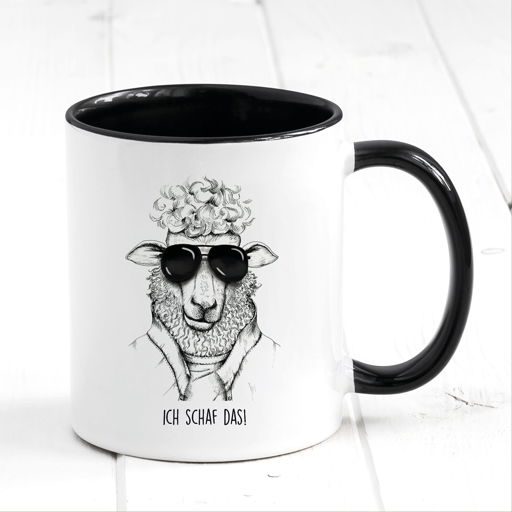 Bedruckte Tasse Schaf Ich schaf das! Geschenk Geburtstag Kaffeetasse Kaffeebecher