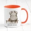 Auf dem Bild ist das Produkt: Bedruckte Tasse Schön, dass es dich gibt mit Maus und Elefant, Geschenk Geburtstag Kaffeetasse Kaffeebecher Liebe Freundschaft zum Preis von €17.90 abgebildet.