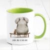 Auf dem Bild ist das Produkt: Bedruckte Tasse Schön, dass es dich gibt mit Maus und Elefant, Geschenk Geburtstag Kaffeetasse Kaffeebecher Liebe Freundschaft zum Preis von €17.90 abgebildet.