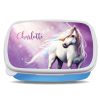 Auf dem Bild ist das Produkt: Brotdose Fantasy Einhorn Mädchen personalisiert mit Wunschnamen Schule Geschenk Geburtstag oder Einschulung zum Preis von €19.90 abgebildet.