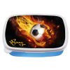 Auf dem Bild ist das Produkt: Brotdose Fußball Feuer personalisiert mit Wunschnamen Schule Geschenk Einschulung, Geschenk Geburtstag, Einschulungsgeschenk zum Preis von €19.9 abgebildet.