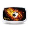 Auf dem Bild ist das Produkt: Brotdose Fußball Feuer personalisiert mit Wunschnamen Schule Geschenk Einschulung, Geschenk Geburtstag, Einschulungsgeschenk zum Preis von €19.9 abgebildet.