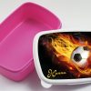 Auf dem Bild ist das Produkt: Brotdose Fußball Feuer personalisiert mit Wunschnamen Schule Geschenk Einschulung, Geschenk Geburtstag, Einschulungsgeschenk zum Preis von €19.9 abgebildet.