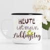 Auf dem Bild ist das Produkt: Campingbecher Emaille Kindertasse Tasse Frosch Heute ist mein Lieblingstag zum Preis von €17.90 abgebildet.