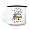 Auf dem Bild ist das Produkt: Campingbecher Emaille Mein Weg zum Glück ist campen Wohnwagen Geschenk für Camper Tasse zum Preis von €18.9 abgebildet.