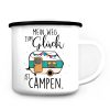 Auf dem Bild ist das Produkt: Campingbecher Emaille Mein Weg zum Glück ist campen Wohnwagen Geschenk für Camper Tasse zum Preis von €18.9 abgebildet.