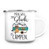 Auf dem Bild ist das Produkt: Campingbecher Emaille Mein Weg zum Glück ist campen Wohnwagen Geschenk für Camper Tasse zum Preis von €18.9 abgebildet.