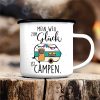 Auf dem Bild ist das Produkt: Campingbecher Emaille Mein Weg zum Glück ist campen Wohnwagen Geschenk für Camper Tasse zum Preis von €18.9 abgebildet.