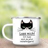 Auf dem Bild ist das Produkt: Campingbecher Kindertasse Emaille Katze Lass mich Geschenk Geburtstag zum Preis von €17.90 abgebildet.