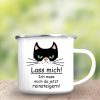 Auf dem Bild ist das Produkt: Campingbecher Kindertasse Emaille Katze Lass mich Geschenk Geburtstag zum Preis von €17.90 abgebildet.