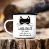 Auf dem Bild ist das Produkt: Campingbecher Kindertasse Emaille Katze Lass mich Geschenk Geburtstag zum Preis von €17.90 abgebildet.