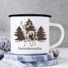 Auf dem Bild ist das Produkt: Campingbecher Naturbursche Hirsch Wald Geschenk für Camper Reisebecher Emaille Tasse zum Preis von €18.9 abgebildet.