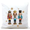 Auf dem Bild ist das Produkt: Deko Kissen Weihnachten Nussknacker Sterne in Holzoptik Weihnachtsdeko Weihnachtsdekoration zum Preis von €11.90 abgebildet.