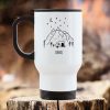 Auf dem Bild ist das Produkt: Edelstahl Thermobecher bedruckt Berge Wohnanhänger Caravan schwarz weiß 390 ml Geschenk Geburtstag Camper zum Preis von €21.9 abgebildet.