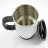 Auf dem Bild ist das Produkt: Edelstahl Thermobecher To go Fisch mit Haifischflosse Just do it Geschenk Geburtstag Kaffeebecher maritim 390 ml mit Griff zum Preis von €21.9 abgebildet.