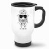 Auf dem Bild ist das Produkt: Edelstahl Thermobecher To Go Schaf Ich schaf das Geschenk Kaffeebecher 390 ml mit Griff zum Preis von €21.9 abgebildet.