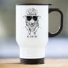 Auf dem Bild ist das Produkt: Edelstahl Thermobecher To Go Schaf Ich schaf das Geschenk Kaffeebecher 390 ml mit Griff zum Preis von €21.9 abgebildet.