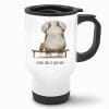 Auf dem Bild ist das Produkt: Edelstahl Thermobecher To Go Schön dass es dich gibt Maus und Elefant Geschenk Geburtstag Kaffeebecher 390ml mit Griff zum Preis von €21.9 abgebildet.