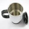 Auf dem Bild ist das Produkt: Edelstahl Thermobecher To Go Spruch Sei frech und wild und wunderbar Kaffeebecher 390 ml mit Griff zum Preis von €21.9 abgebildet.