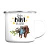 Auf dem Bild ist das Produkt: Emaille Campingbecher Faultier Bester Papa der Welt Outdoorgeschirr Geschenk Vatertagsgeschenk Vatertag zum Preis von €18.9 abgebildet.