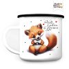 Auf dem Bild ist das Produkt: Emaille Campingbecher Fuchs Die Welt ist schön, weil du mit drauf bist Fuchstasse Geschenk Tasse zum Preis von €18.9 abgebildet.