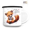 Auf dem Bild ist das Produkt: Emaille Campingbecher Fuchs Die Welt ist schön, weil du mit drauf bist Fuchstasse Geschenk Tasse zum Preis von €18.9 abgebildet.