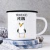 Auf dem Bild ist das Produkt: Emaille Campingbecher Möwe freundliches Moin maritimes Geburtstagsgeschenk zum Preis von €18.9 abgebildet.
