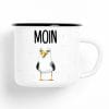 Auf dem Bild ist das Produkt: Emaille Campingbecher Möwe Moin maritimes Geburtstagsgeschenk Ostsee zum Preis von €18.9 abgebildet.