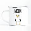 Auf dem Bild ist das Produkt: Emaille Campingbecher Möwe Moin maritimes Geburtstagsgeschenk Ostsee zum Preis von €18.9 abgebildet.