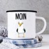 Auf dem Bild ist das Produkt: Emaille Campingbecher Möwe Moin maritimes Geburtstagsgeschenk Ostsee zum Preis von €18.9 abgebildet.