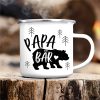 Auf dem Bild ist das Produkt: Emaille Campingbecher Papa Bär Bester Papa der Welt Outdoorgeschirr Geschenk Geburtstag Vatertagsgeschenk zum Preis von €18.9 abgebildet.