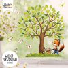 Auf dem Bild ist das Produkt: Fensterbild Frühling Ostern Baum Fuchs Schmetterlinge Schubkarre Fensterdeko Kinderzimmer Kind zum Preis von €13.90 abgebildet.