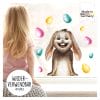 Auf dem Bild ist das Produkt: Fensterbild Frühling Ostern Hase bunte Ostereier Wiederverwendbare Fensterdeko Kinderzimmer Kind Frühlingsdeko Osterdeko zum Preis von €13.9 abgebildet.