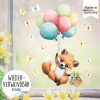 Auf dem Bild ist das Produkt: Fensterbild Kinderzimmer Frühling Ostern Fuchs Luftballons Schmetterlinge Fensterdeko Kind, Frühlingsdeko, Osterdeko zum Preis von €13.90 abgebildet.