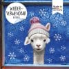 Auf dem Bild ist das Produkt: Fensterbild Lama mit rosa Mütze Schneeflocken Winter winterlicher Fensteraufkleber Fensterdeko Weihnachten, Adventdeko zum Preis von €13.9 abgebildet.
