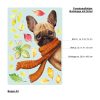 Auf dem Bild ist das Produkt: Fensterbild Bulldogge reinschauender Hund mit Schal bunte Blätter Herbst herbstlicher Fensteraufkleber Fensterdeko zum Preis von €13.90 abgebildet.