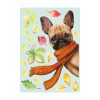 Auf dem Bild ist das Produkt: Fensterbild Bulldogge reinschauender Hund mit Schal bunte Blätter Herbst herbstlicher Fensteraufkleber Fensterdeko zum Preis von €13.90 abgebildet.