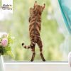 Auf dem Bild ist das Produkt: Fensterbild stehende Katze Rückansicht Fensterdeko Kinderzimmer Kind Osterdeko Frühlingsdeko zum Preis von €12.9 abgebildet.