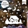 Auf dem Bild ist das Produkt: Fensterbild Weihnachten wiederverwendbare Fensteraufkleber Winterdeko Kombi Set Adventsdeko Weihnachtsdeko zum Preis von €13.90 abgebildet.