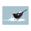 Auf dem Bild ist das Produkt: Fensterbild Weihnachten Winter Amsel mit Schnee Fensterdeko winterliche Fensterdekoration wiederverwendbar zum Preis von €13.90 abgebildet.