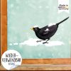 Auf dem Bild ist das Produkt: Fensterbild Weihnachten Winter Amsel mit Schnee Fensterdeko winterliche Fensterdekoration wiederverwendbar zum Preis von €13.90 abgebildet.