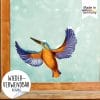Auf dem Bild ist das Produkt: Fensterbild Weihnachten Winter Eisvogel Schnee Fensterdeko winterliche Fensterdekoration wiederverwendbar zum Preis von €13.90 abgebildet.