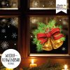 Auf dem Bild ist das Produkt: Fensterbild Weihnachten Winter Glocken Weihnachstglocken Fensterdeko wiederverwendbar Geschenk zum Preis von €13.90 abgebildet.