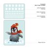 Auf dem Bild ist das Produkt: Fensterbild Weihnachten Winter Pinguin mit Schneeflocken Pudelmütze und Schal wiederverwendbar zum Preis von €13.90 abgebildet.