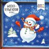 Auf dem Bild ist das Produkt: Fensterbild Weihnachten Winter Schneemann mit Schneeflocken Fensterdeko wiederverwendbar zum Preis von €13.90 abgebildet.