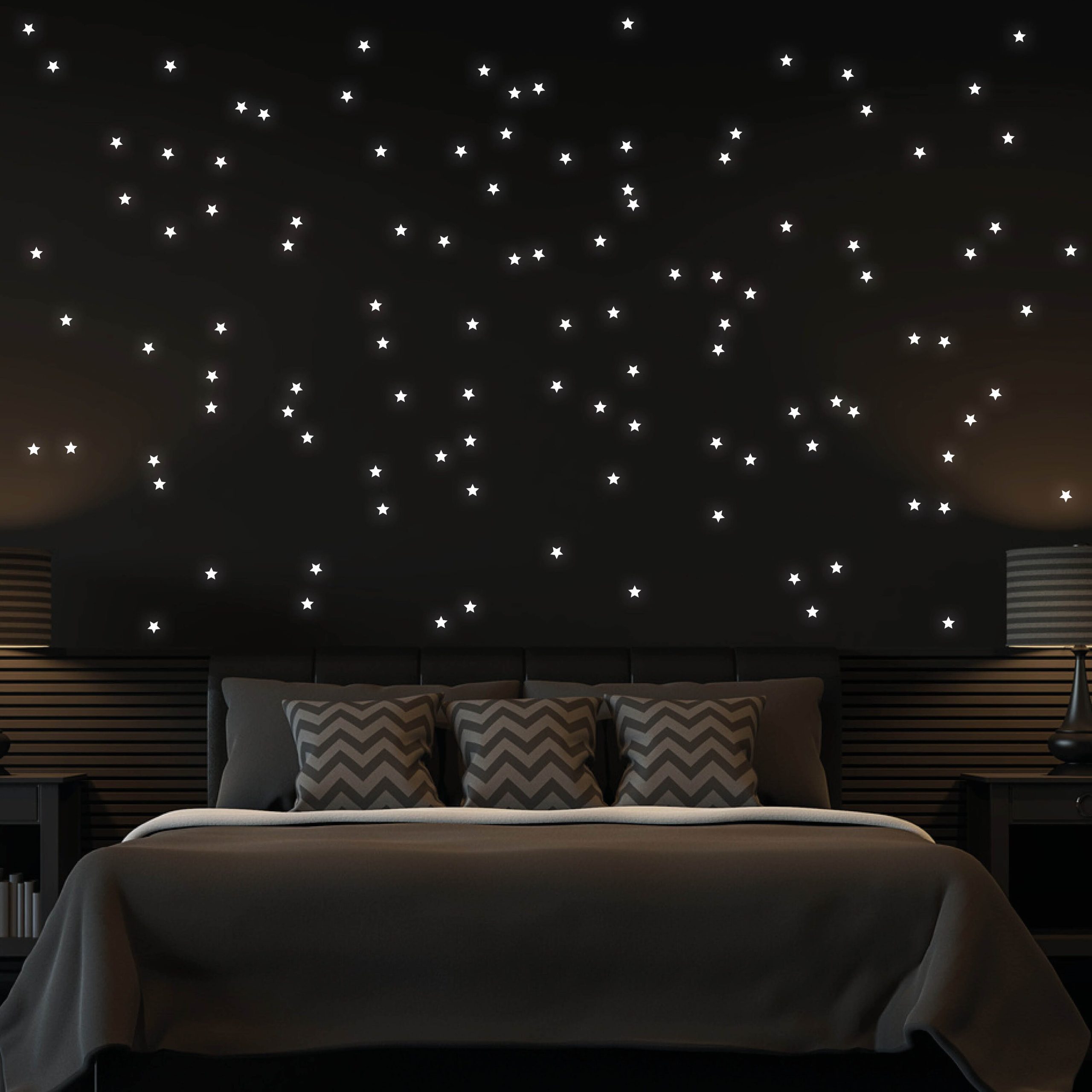Leuchtaufkleber fluoreszierende Sterne 120 Stück nachtleuchtende Sticker Dekoration Sternenhimmel Kinderzimmer