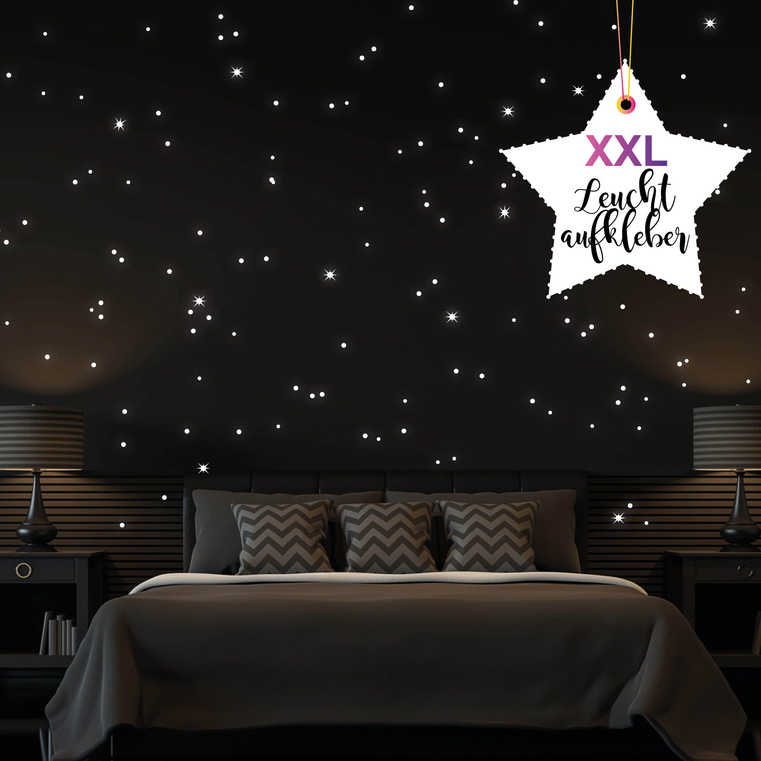 Leuchtaufkleber Fluoreszierende Sticker 812 Stk. Leuchtpunkte Sternenhimmel Dekoration Schlafzimmer Kinderzimmer